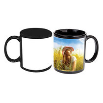 TAZA PROMOCIONAL PARA SUBLIMAR NEGRO,CUADRO BCO VENUS 11 oz